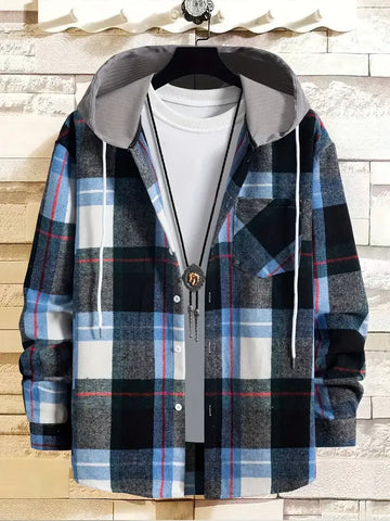 Stylish Checked Shirt Jacket for Men by Matthew