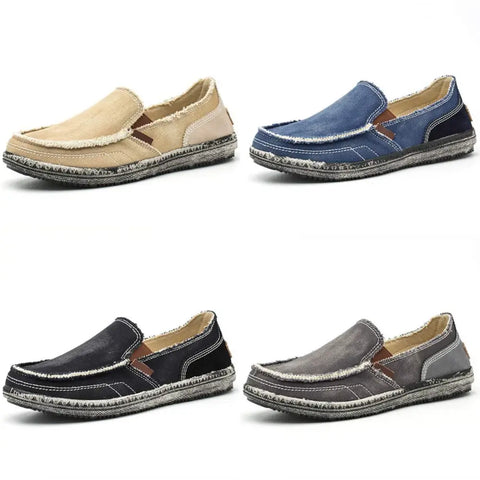 JERIMO - Loafers for men with washed denim design