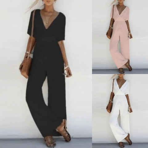 Jesse - Elegant women’s jumpsuit with V-neck