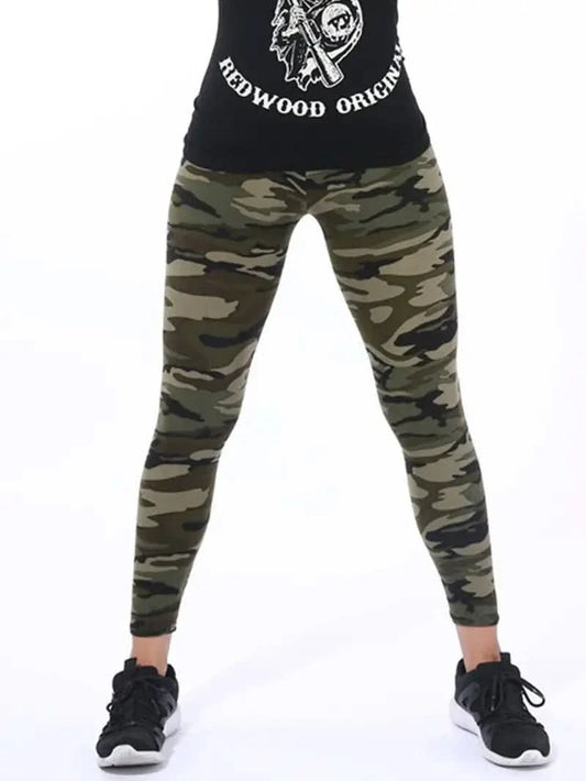 Aurora – Trendy High - Waist Camouflage Leggings for a Casual Look - Chic Avenue