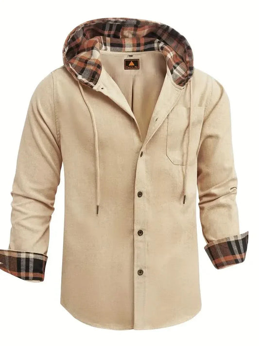 Brian – Wonderful Retro Check Jacket for Style-Conscious Men - Apricot / M - Jacket