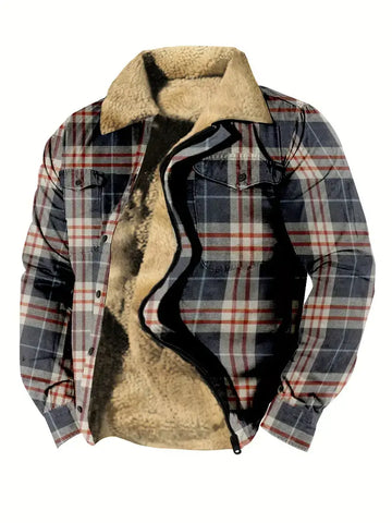 Jack – Retro fleece jacket with check pattern for men