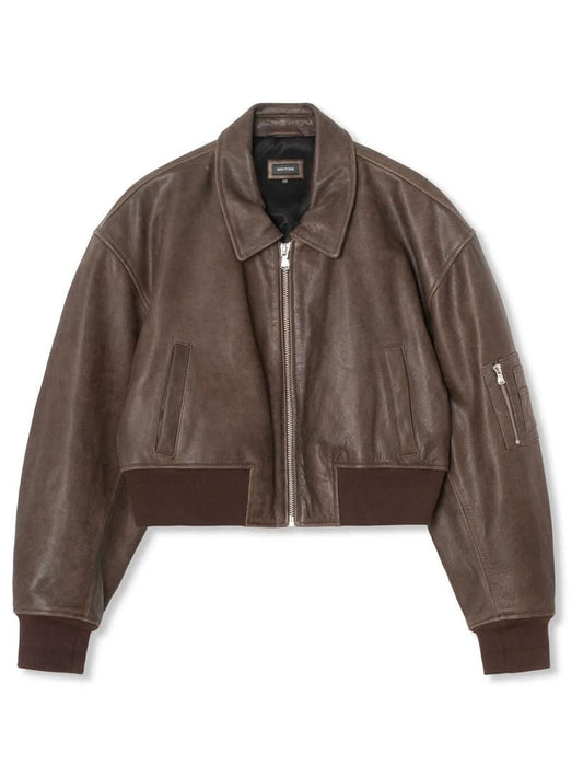 Chic Cropped Bomber Jacket by Stella | bnie Brauner - XS - Bomberjacket