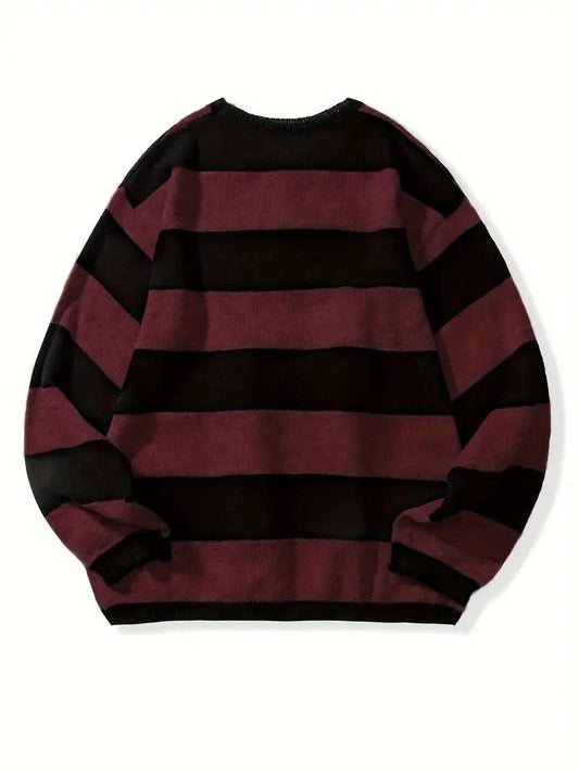 Christian – Stylish Crew Neck Sweater for Men in Casual Style - Brick Red / XS - Pullover