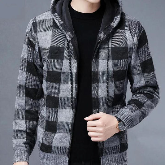 Christopher - Stylish Checked Hoodie for Every Adventure - Light Gray / XS - Coats & Jackets