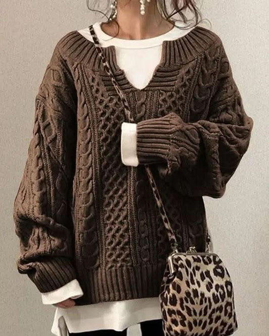 CLARAI - The unique and cozy warm sweater - Brown / XS - Pullover