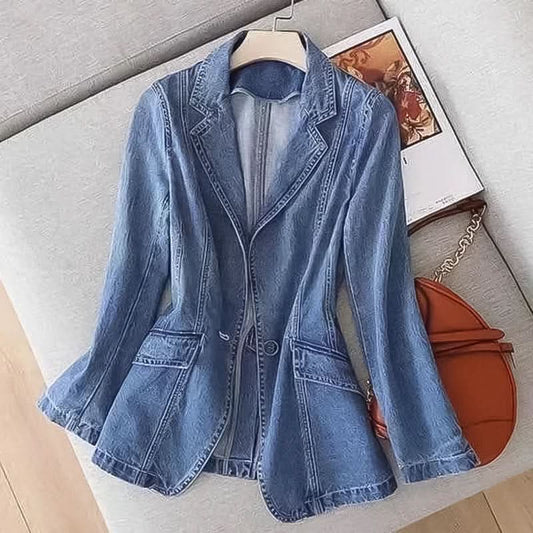 Clemmie - Elegant Denim Blazer Jacket for Women - Blue / XS - Blazers