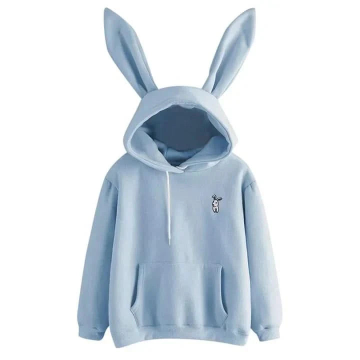 Cozy women’s sweatshirt with hood and cute bunny ears