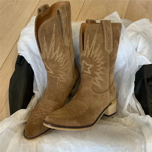 Daliah | boots in classic cowboy style - Khaki / 36 - Boots