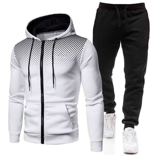 Darwin - Stylish Tracksuit Set with Practical Zipper Jacket and Comfortable Pants - White / XS - Set