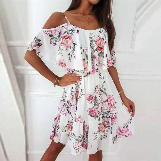 Edie - Trendy Spring Dress for a Fabulous Appearance - White / S - Short dress