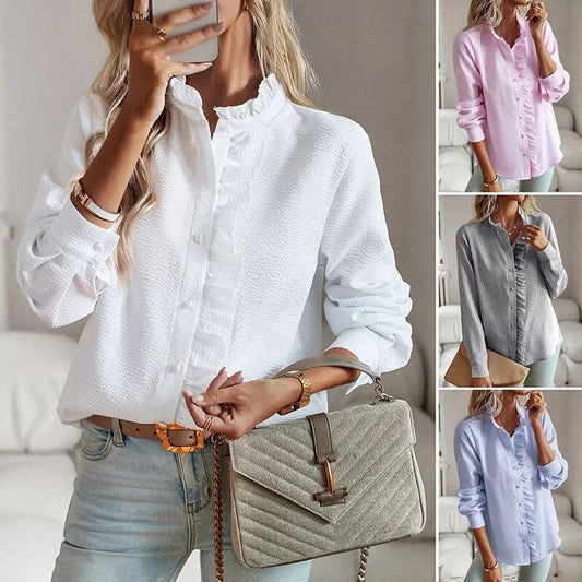 Elegant long-sleeve blouse with stylish design - Shirt