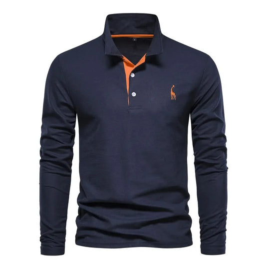 Elegant Long Sleeve Polo by Lyle - Style Meets Comfort! - Marine blue / XS - Shirt