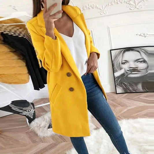 Elegant Louise Classic Coat for Timeless Style - Yellow / S - Trenchcoat