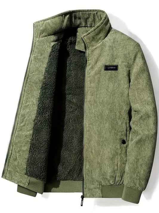 Elegant Men’s Stand-Up Collar Jacket by William - Style Meets Comfort! - Army green / XS - Jackets