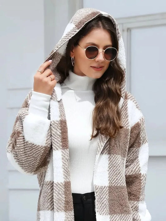 Elise - Elegant Checked Women’s Jacket for a Trendy Look - Beige / XS - Coats & Jackets