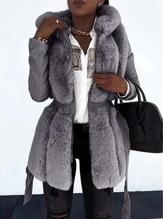 Elise - Stylish Mid-Length Winter Coat for Elegant Appearances - Gray / L - Winter jacket