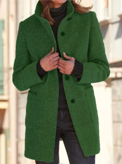 Felicity | Elegant and Stylish Button-Down Coat for a Timeless Look - Dark Green / XS - Trenchcoat