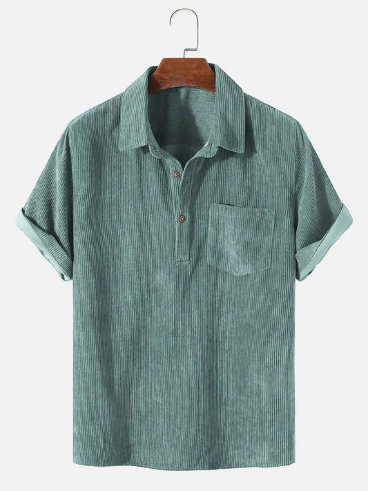 Fred - Light Summer Cord Shirt - Turquoise / S - Shirts