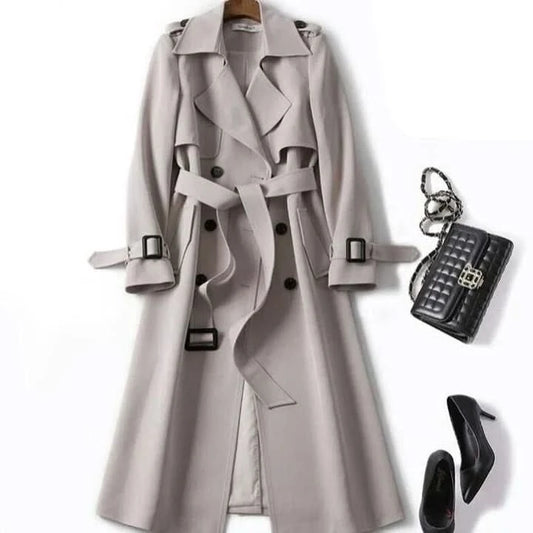 Haba - Stylish solid-colored women’s trench coat for elegant appearances - Gray / S - Trenchcoat