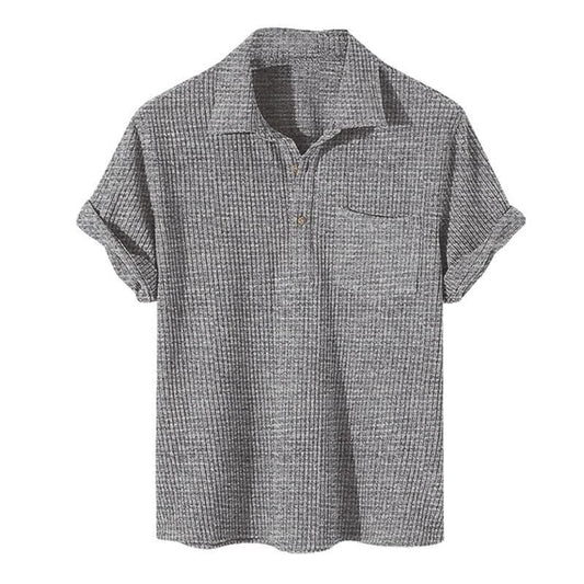 Janus - Loose shirt in waffle design for summer - Gray / XS - Shirts