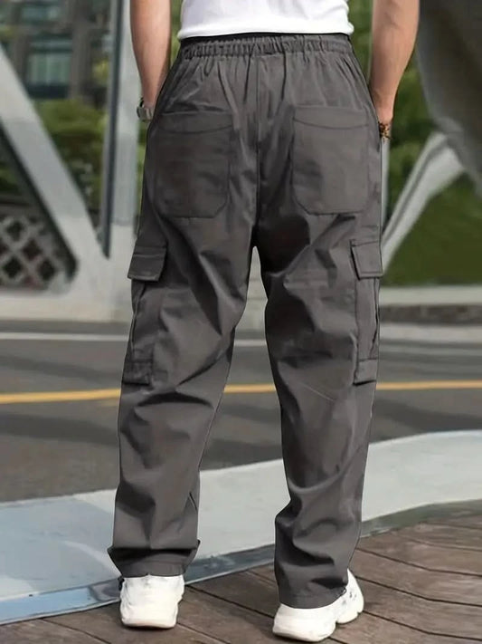 Jas – Versatile Men’s Multi-Pocket Cargo Pants for Every Occasion - Gray / XS - trousers