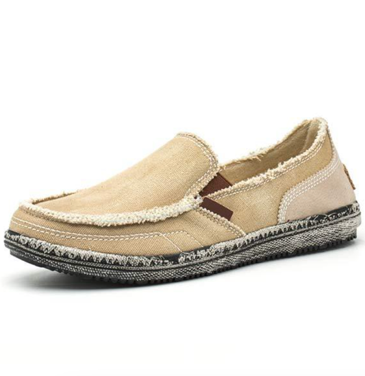 JERIMO - Loafers for men with washed denim design - Beige / 38 - Loafers