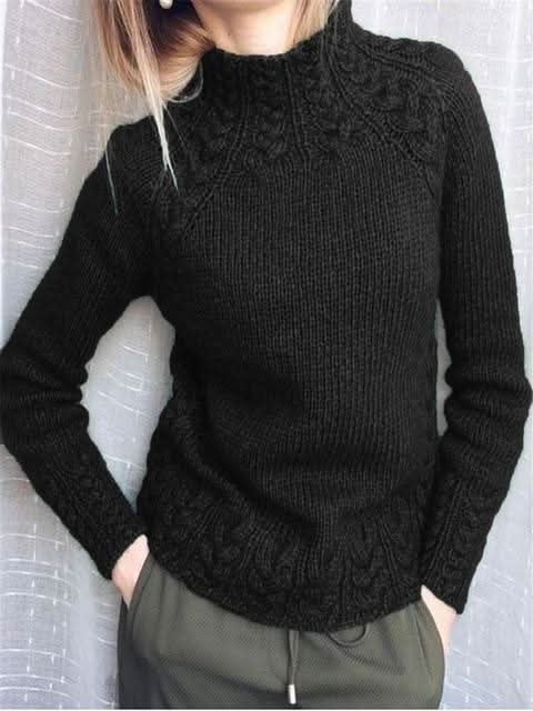 KAREN - Extremely beautiful and comfortable sweater also perfect as a gift for your friends and family - Black / M