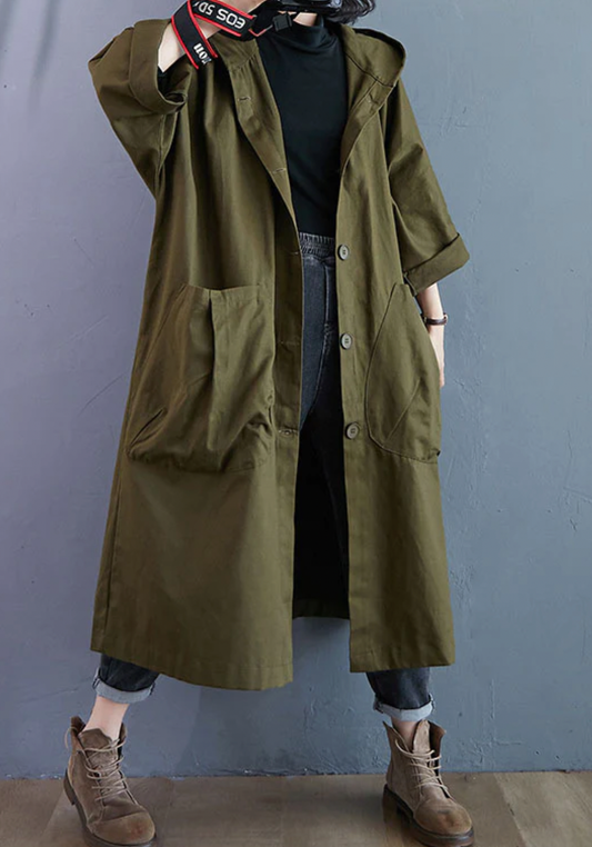 KARLAS - Very warm long jacket for autumn and winter - XS - Trenchcoat