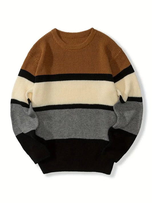 Kenneth – Stylish Color Block Sweater for Men - XS - Pullover