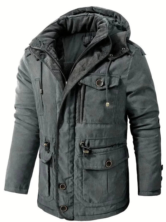 Kevin – High-Quality Winter Jacket with Cozy Hood for Warm Days - Gray / XS - Hooded jacket