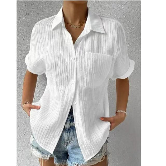 LARISSA - Beautiful blouse for spring/summer - White / S - Blouse