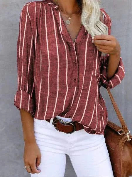 LINA - Super stylish blouse for spring - Rot / S - Blouse