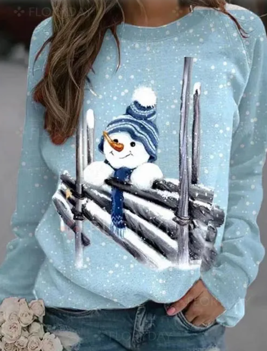 LOU - Super cozy Christmas sweater - Blue / S - Pullover