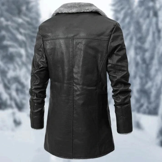 Lucian - warme herren-fleece-winterjacke - Leather jacket