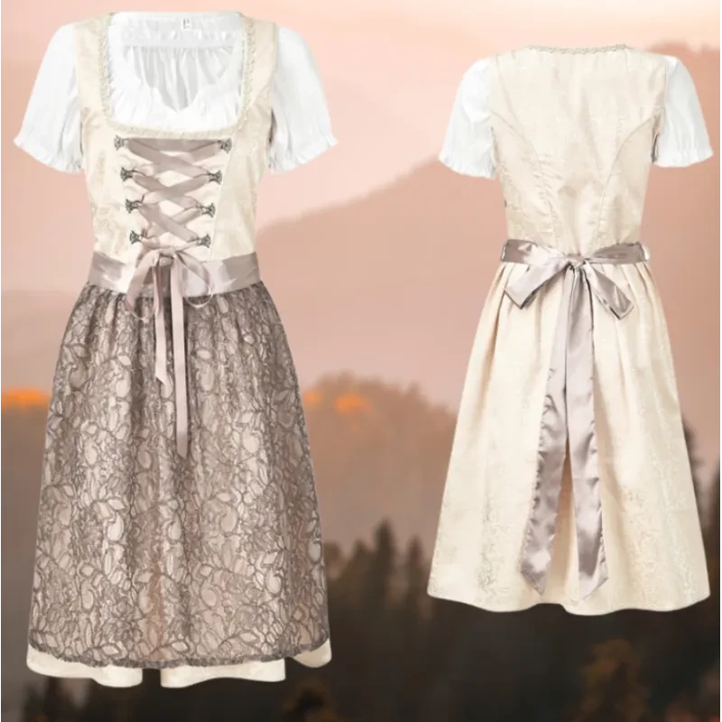 Luisa - Stylish Women’s Traditional Outfit with Elegant Apron and Blouse