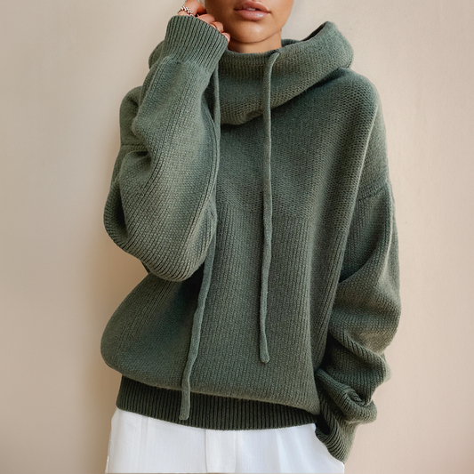 Luxurious Women’s Merino Wool Turtleneck Sweater - Edeltraud Bestseller - Green / XS - Hoodies