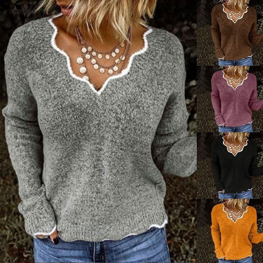 MELISSA - Elegant and cozy sweater for the perfect spring look - Gray / S - Pullover