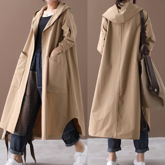 MILLAS - Warm long jacket for autumn and winter - Beige / XS - Jackets