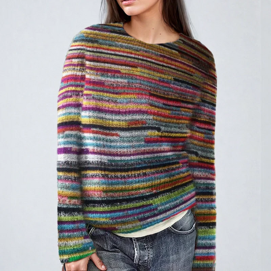 Patti | Stylish Striped Knit Sweater for a Relaxed Look - Multi colored / XS - Pullover