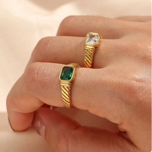 Rings with gemstone (Set of 2) - Set