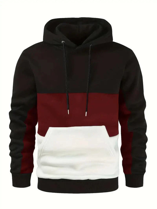 Robert – stylish long-sleeve hoodie for men in a casual look - Burgund / XS - Hoodie