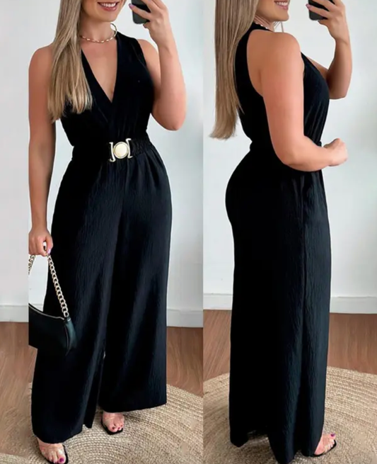 Roberta – the elegant and stylish jumpsuit for a wonderful spring - Black / XS - Long dress