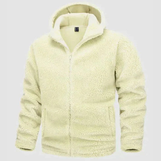 Roland - Men’s Fleece Jacket with Practical Hood for Ultimate Comfort - Beige / XS - Hooded jacket