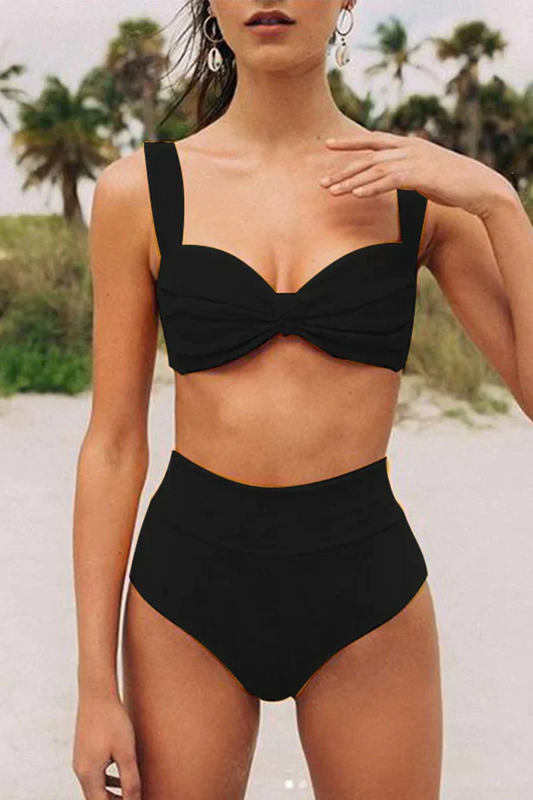 Romy - Stylish 2-piece bikini set for summer 2023 - Black / XS - Set