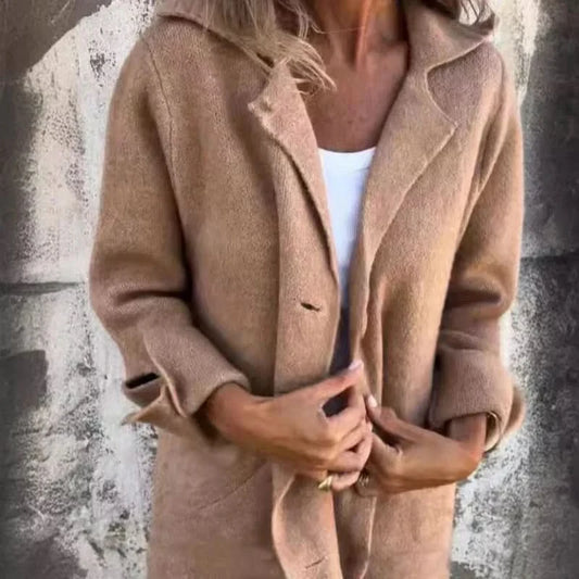 Rozlyn | comfortable mid-length jacket with folded cuffs - Khaki / XS - Trenchcoat