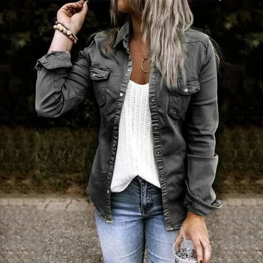 Sophia | Chic Denim Jacket - The Must-Have Trend for 2024 - Black / XS - Water protective jacket