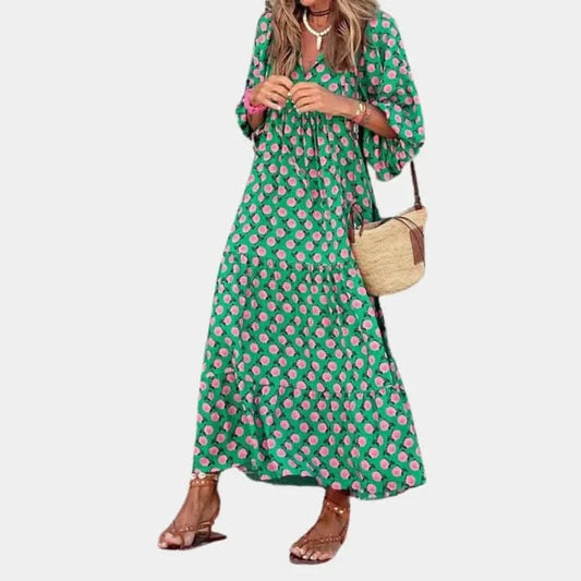 Stylish and cozy maxi dress for every occasion - DunkelGreen / XS - Long dress