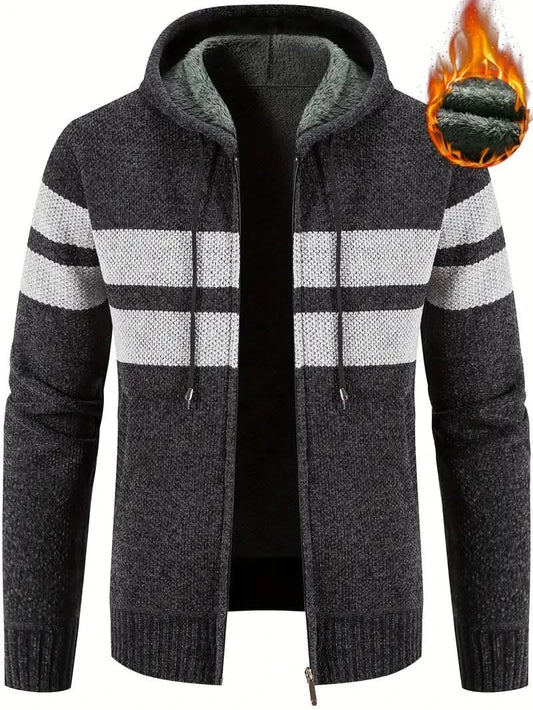 Stylish Anthy Fleece Jacket in Bold Colors for Men - Dark Grey / XS