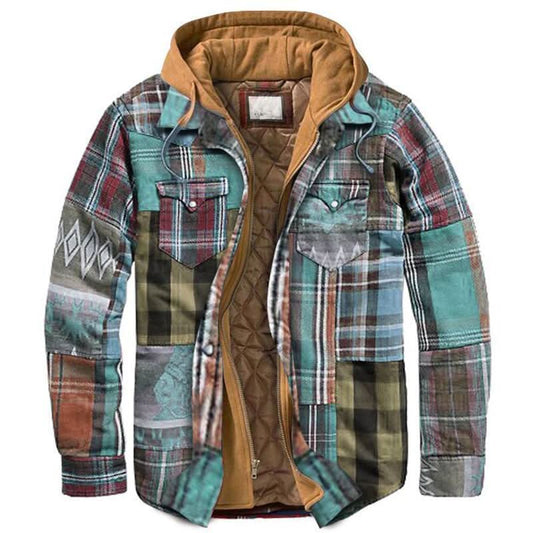 Stylish Checked Men’s Jacket with Hood - Perfect for Autumn and Winter - XS - Winter jacket